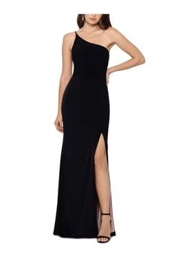 Xscape Womens Matte Jersey Side Slit Evening Dress Gown